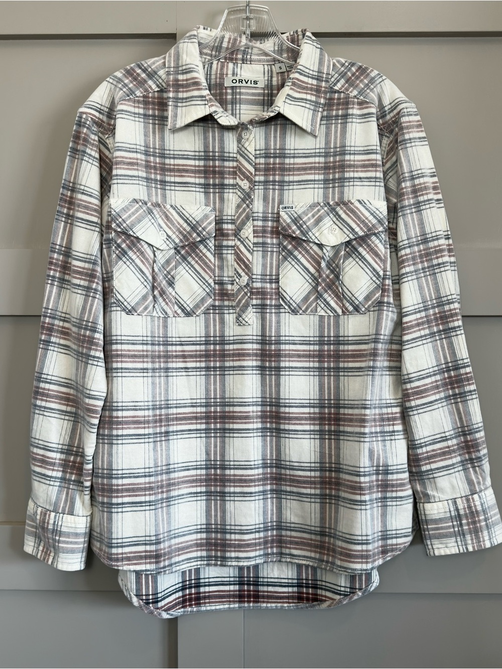 Orvis Women’s Corduroy Plaid Button Down Shirt Size Small Cottagecore Outdoors